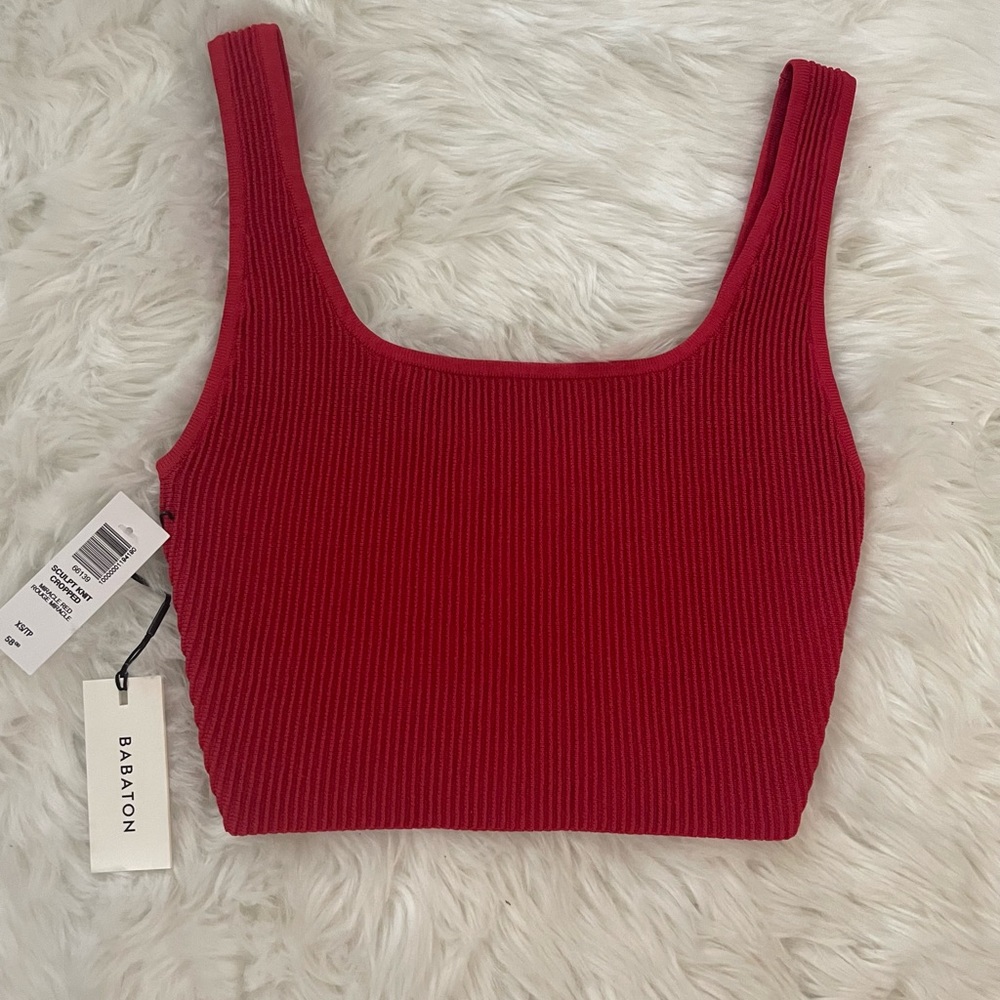 NWT Aritzia Babaton Sculpt Knit Cropped square neck tank